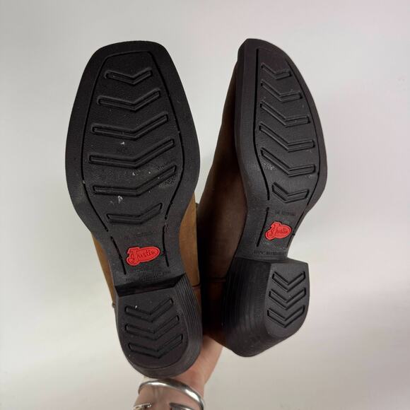 Justin Stampede Durant Western Boots Women's 7 Brown Leather Pull-On Mid-Calf - Picture 8 of 9